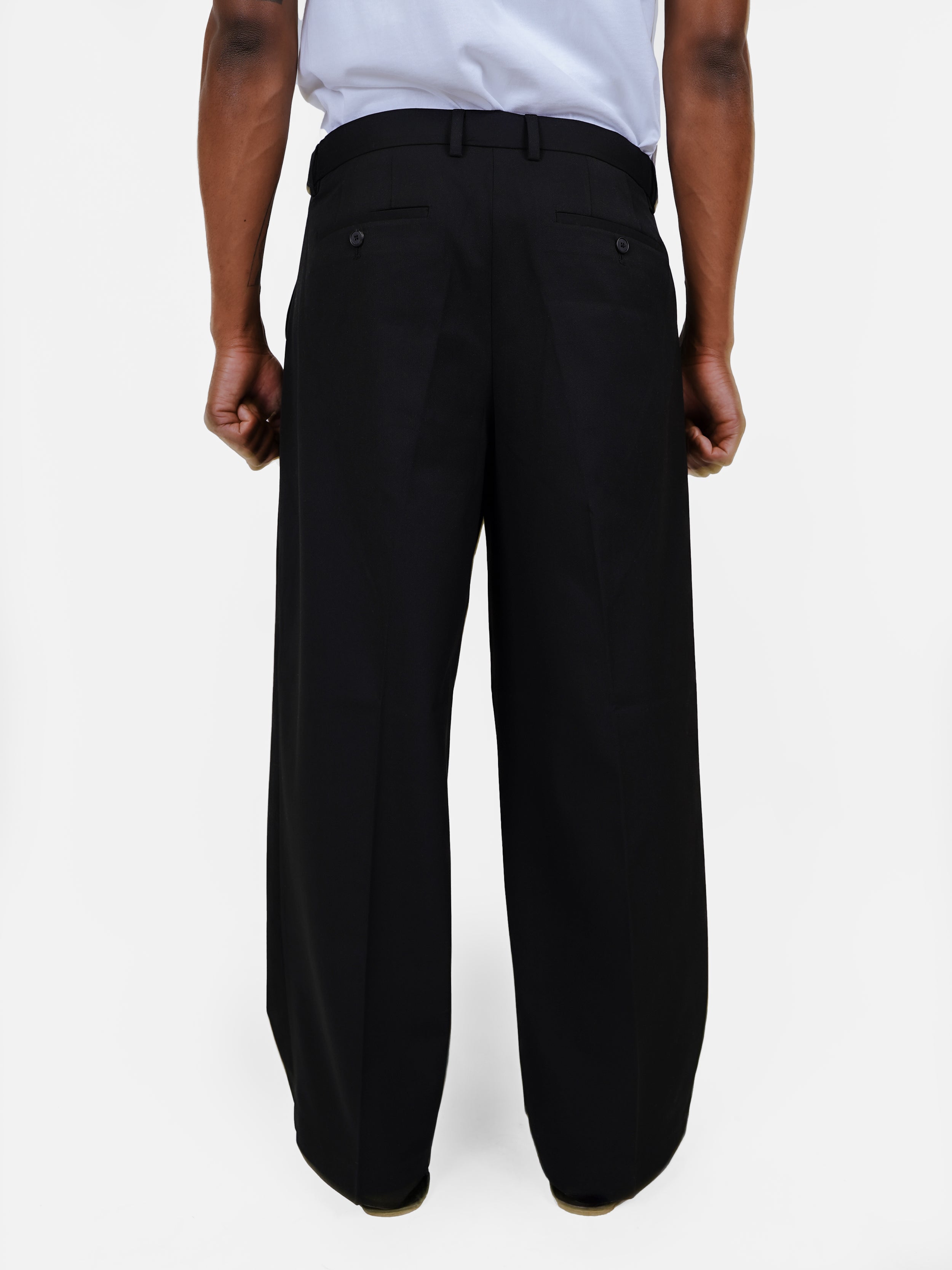 The "Genoa" Double Pleated Pants - Black