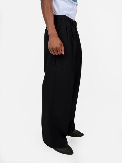 The "Genoa" Double Pleated Pants - Black