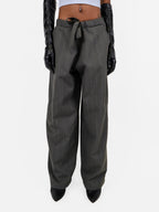 The "Paris" Pinstripe Pant - Grey/Light Grey