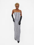 The Striped Maxi Dress - Black/Grey/Ivory