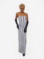 The Striped Maxi Dress - Black/Grey/Ivory
