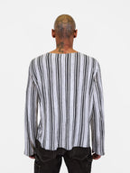 Striped Longsleeve Tee - Black/Grey/Ivory