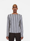 Striped Longsleeve Tee - Black/Grey/Ivory