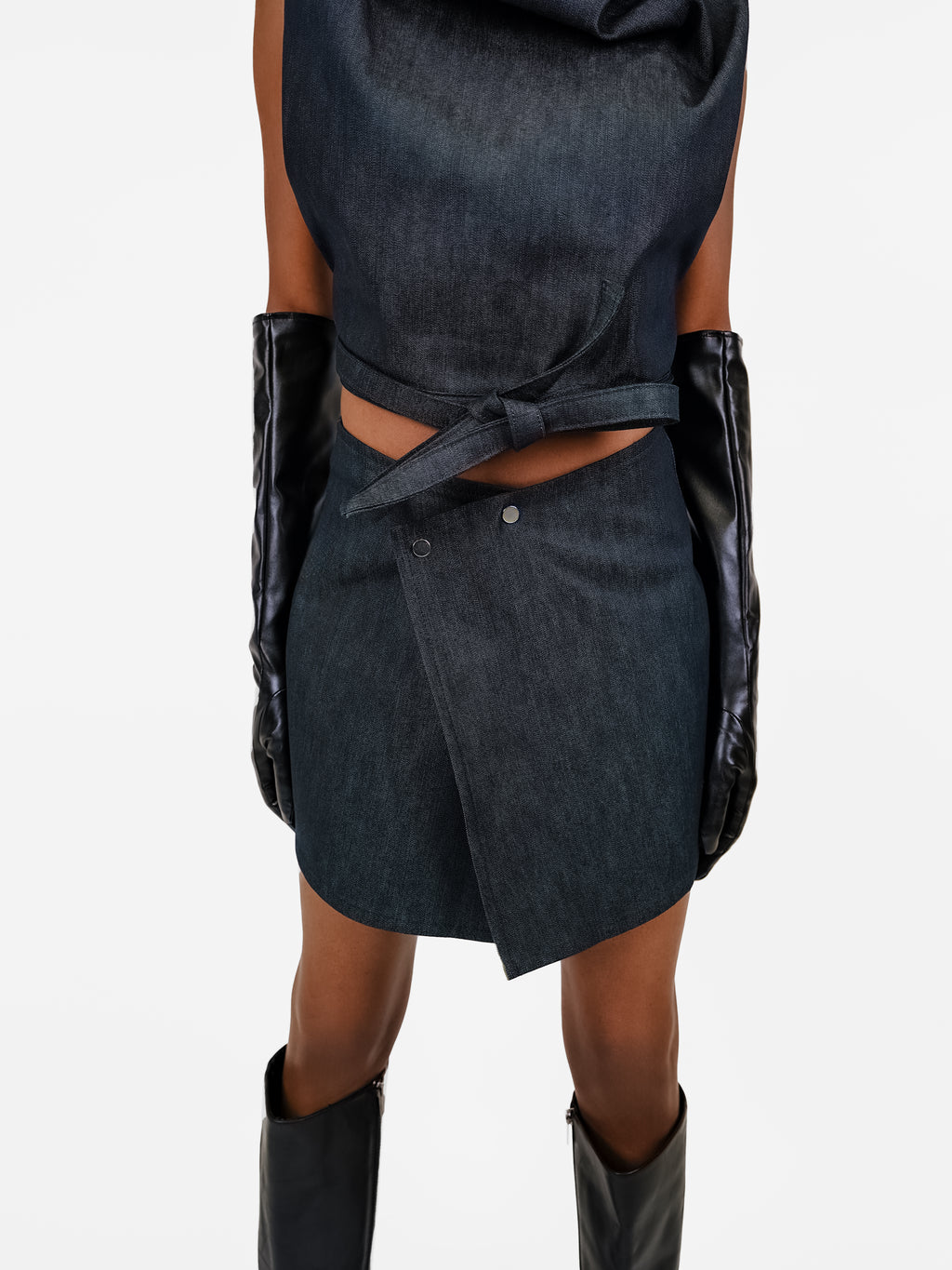 The "Zoe" Wrap Skirt - Dark Indigo